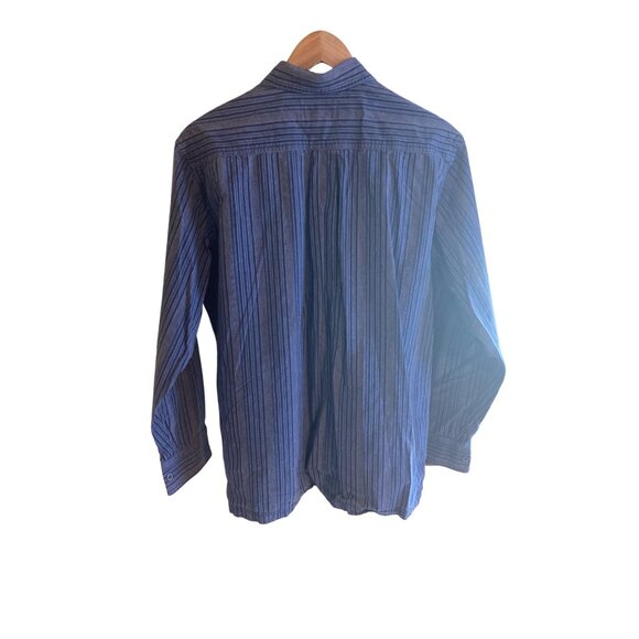 National Outfitters Mens XL Blue Striped Button-Up Long Sleeve Shirt Gorpcore - Picture 2 of 8